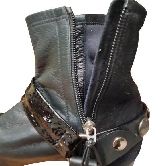 Isabel Marant Reidya Patent Paneled Leather And Suede Ankle Boots - Size 36 EU - Picture 7 of 8